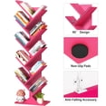 thumbnail image 3 of LELELINKY 10 Tier Freestanding Bookshelf, Wooden Storage Organizer for Living Room, Home Office, Kitchen, Pink, 3 of 8