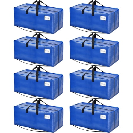 Heavy Duty Moving Bags with Strong Handle Extra Large Moving Boxes Storage Tote for Clothes College Moving Supplies(Light Blue 8 Pack)
