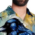 thumbnail image 5 of Crow Men's Short Sleeve Beach Shirts, Casual Button Down Poplin Printed Summer Tops - Unisex, 5 of 6