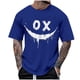 thumbnail image 2 of Blusas y camisas de manga corta con cuello redondo para hombre, blusas casuales de verano a la moda con cuello redondo y estampado para hombre., 2 of 4