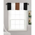 thumbnail image 3 of Geometric Stripes Linen Curtain Valance for Bedroom/Bathroom/Kitchen/Office/Living/Dining Room Window,Boho Tribal Black Brown Whte Bohemia Pocket Topper Drapes Decorative Cafe Drapery Panel 42"x12", 3 of 6