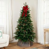 Northlight Real Touch™️Pre-Lit Mixed Noble Spruce Artificial Christmas Tree - 7.5' - Clear