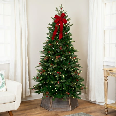 Northlight Real Touch™️Pre-Lit Mixed Noble Spruce Artificial Christmas Tree - 7.5' - Clear