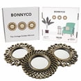thumbnail image 2 of Espejos de pared BONNYCO redondos dorados, paquete de 3 para decoración del hogar, 2 of 7
