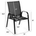 thumbnail image 4 of Costway 2PCS Patio Chairs Outdoor Dining Chair 11.5 lbs Of Eachtough Garden Deck Yard W/Armrest Black, 4 of 10