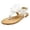 White, variant on Flat Bottomed Pin Toe Sandals for Children, Girls' Thong Beach Shoes with Chiffon Flowers, Toddler Summer Flip Flops with Backstrap for Outer Wear