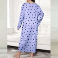 thumbnail image 5 of DAFEI Robe de Nuit Décontractée Grande Taille pour Femme, Imprimé Cœur, Manches Longues, Col Rond, Extensibilité Moyenne, Nuisette Ample, Robe Nuisette en Dentelle, 5 of 5