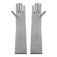 thumbnail image 3 of Opolski 1 Pair Women Gloves Hollow Out Mesh Rhinestone Elastic Women Mittens for Club Black, 3 of 8