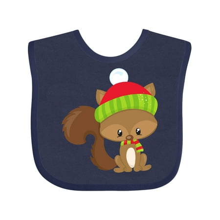 

Inktastic Winter Squirrel Cute Squirrel Squirrel with Hat Gift Baby Boy or Baby Girl Bib