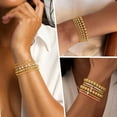 thumbnail image 4 of Turandoss 5 Pcs Beaded Bracelets Set for Women Girls 14K-Gold-Plated Dainty Tiny Round Boho Stretch Cross Pearl Bracelet for Women Teen Girl Gifts Stacked Bracelet Jewelry Birthday Bridesmaid Gifts, 4 of 8