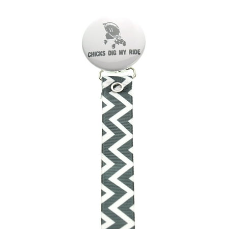 White Chicks Dig My Ride Pacifier Clip