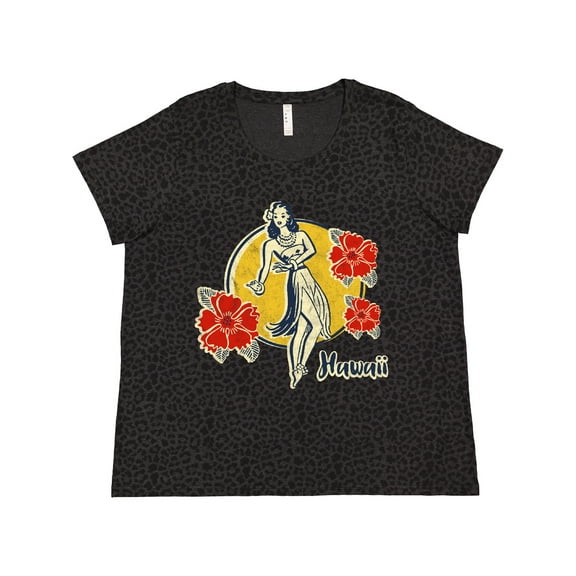 Inktastic Retro Hula Girl Women's Plus Size T-Shirt