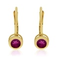 thumbnail image 2 of 14k Yellow Gold 4mm Ruby Bezel Leverback Earrings, 2 of 2