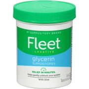Fleet Laxative Glycerin Suppositories for Adult Constipation, Adult Laxative Jar Aloe vera, 50 Count