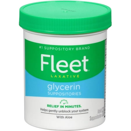 Fleet Laxative Glycerin Suppositories for Adult Constipation, Adult Laxative Jar Aloe vera, 50 Count