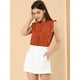 thumbnail image 2 of Allegra K Blusas Elegante Sin Mangas Vintage De La Década De 1950 Con Volantes Para Oficina De Negocios Para Mujer Naranja oscuro XL, 2 of 6