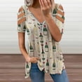 thumbnail image 2 of Sommelier Womens Summer V Neck Zipper Top Short Sleeve T Shirt Off Shoulder Top Casual Classy Loose Shirts, 2 of 7