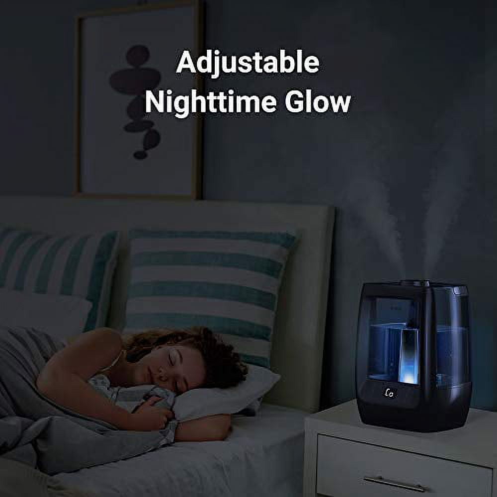 Winix L200 Large Room 2-Gallon Ultrasonic Humidifier - Warm & Cool Mist, 120-Hour Runtime, Adjustable Humidistat, Dual 360° Mist + Demineralization Capsules and Aromatherapy Pads Included
