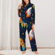 thumbnail image 2 of Fotbe Spaceships and Stars Conjunto de Pijama de Manga Larga para Mujer con Estampado, Ropa de Dormir de 2 Piezas, Conjunto de Casa Suave y Cómodo con Bolsillos-XX-Large, 2 of 7