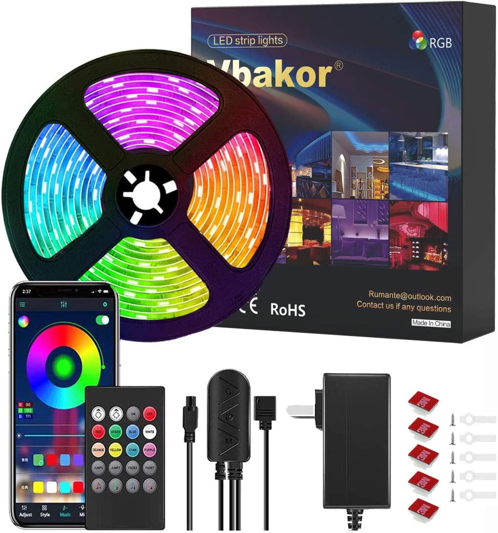 Led Strip Lights, Bluetooth App Controlled Led Lights for Bedroom, Sync