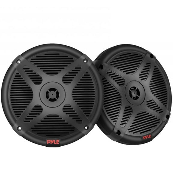 Pyle 6.5 Inch Bluetooth Marine Speakers - 2-way IP-X4 Waterproof and Weather Resistant Outdoor Audio Dual Stereo Sound System with 600 Watt Power and Low Profile Design - 1 Pair (Black)