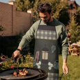 thumbnail image 3 of Women Men Adjustable Bib Apron with Pockets Coffee with Scotch Plaid Cooking Kitchen Aprons, 3 of 7