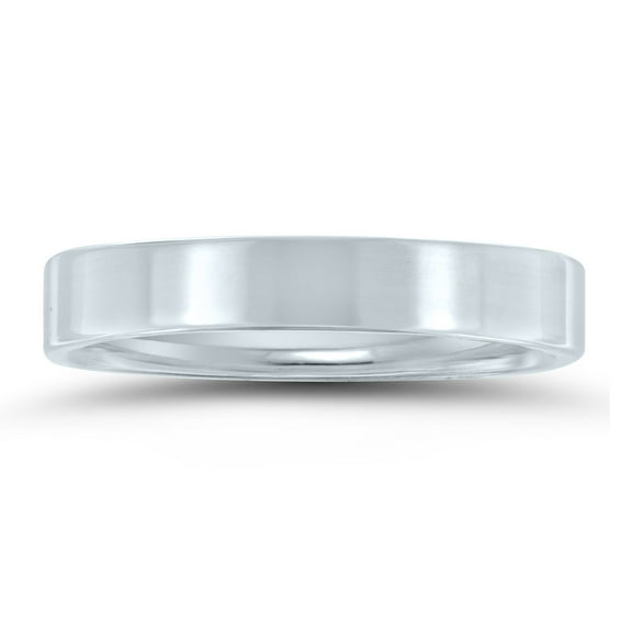 SZUL Women's 4mm Flat Comfort Fit Wedding Band In 950 Platinum
