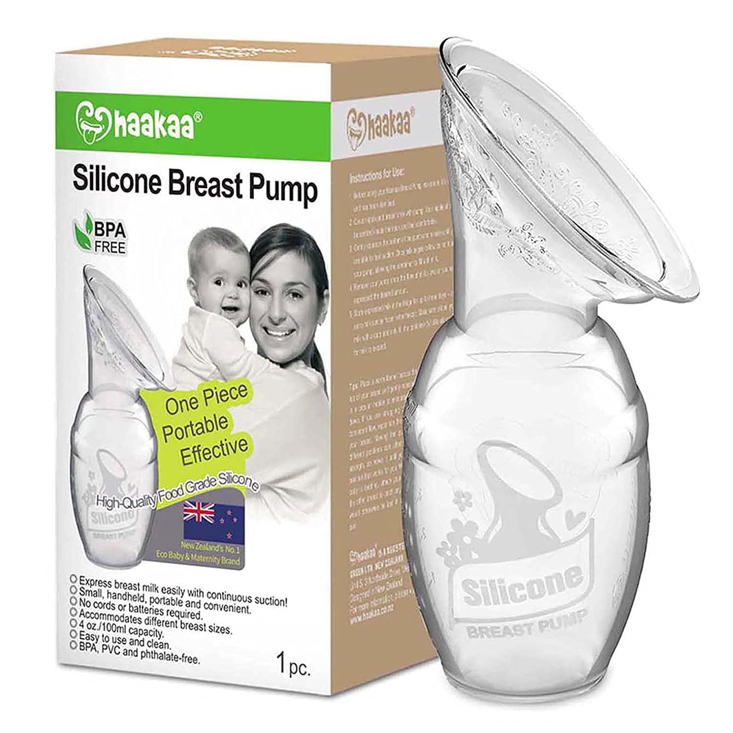 Haakaa Breast Pump Milk Saver 5.4oz/150ml with Silicone Lid - Walmart.com
