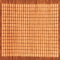 Ahgly Company Indoor Square Checkered Orange Modern Area Rugs, 4' Square