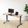 thumbnail image 4 of Stand Up Desk Store Crank Adjustable Height Rolling Standing Desk (Charcoal Frame/Natural Walnut Top, 60" Wide), 4 of 5