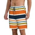 thumbnail image 2 of Disketp Men'S Swim Trunks Hawaiian Breathable Surf Beach Swimsuits Mesh Lining Beach Shorts With Pockets-Colorful Pastel Stripes, 2 of 9