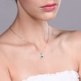 thumbnail image 3 of Gem Stone King 10K White Gold Flower Pendant Forever Classic KLM Round Moissanite and Diamond, 3 of 3
