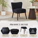 thumbnail image 3 of Silla de salón moderna sin brazos, tapizada en terciopelo negro, estilo mid-century, patas ajustables de madera, resistente hasta 136 kg, perfecta para dormitorio, cocina y oficina. Color: Negro., 3 of 7