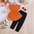 thumbnail image 6 of Kogui Baby Girl Outfits Summer Baby Girl Clothes Infant Outfits Set 2 Pieces Short Sleeved Tops + Pants 18 24 Months (Orange,18-24 Months), 6 of 6