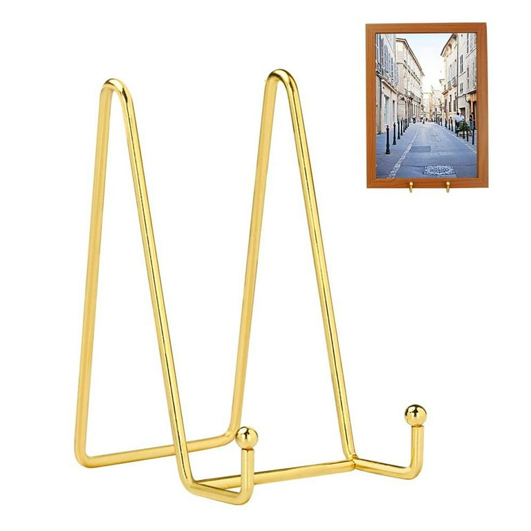  Plate Holder Easel Display Stand - 3 inch Metal Plate Stands  for Display - Tabletop Picture Stand - Gold Iron Easels for Display  Pictures, Photo Frames, Book