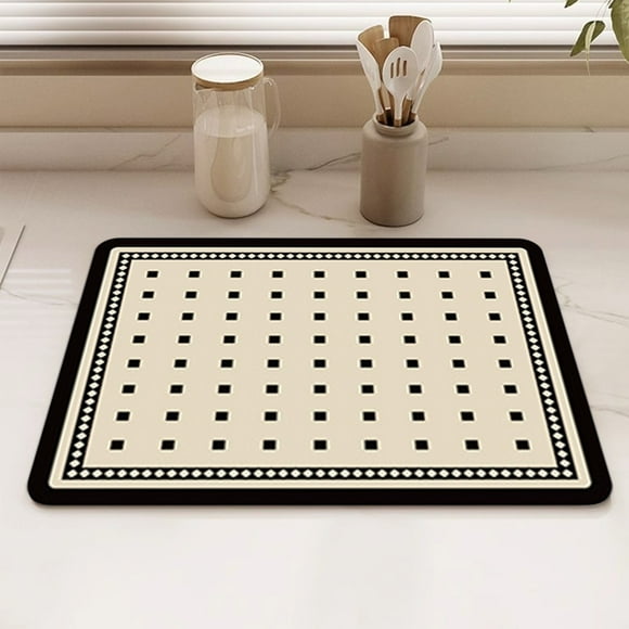 Drying Mat Absorbing Bathroom Kitchen Sink Pad With Non Slip Base
