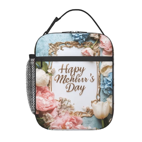 Happy Mother's Day Flyer Lunch Bag Portable Thermal Lunch Box for Men and Women