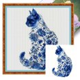 thumbnail image 1 of Kit Punto Cruz Con Gato Hilo Algodón Ecológico Bordado 11CT 40x40cm, 1 of 9