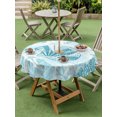 thumbnail image 4 of Outdoor Tablecloths with Umbrella Hole & Zipper, Aqua Blue Starfish Round Tablecloth 54 Inch, Coral Shell Ocean Vintage Coastal Waterproof Table Cloth, Patio/Pool/Picnic Table Covers, 4 of 8