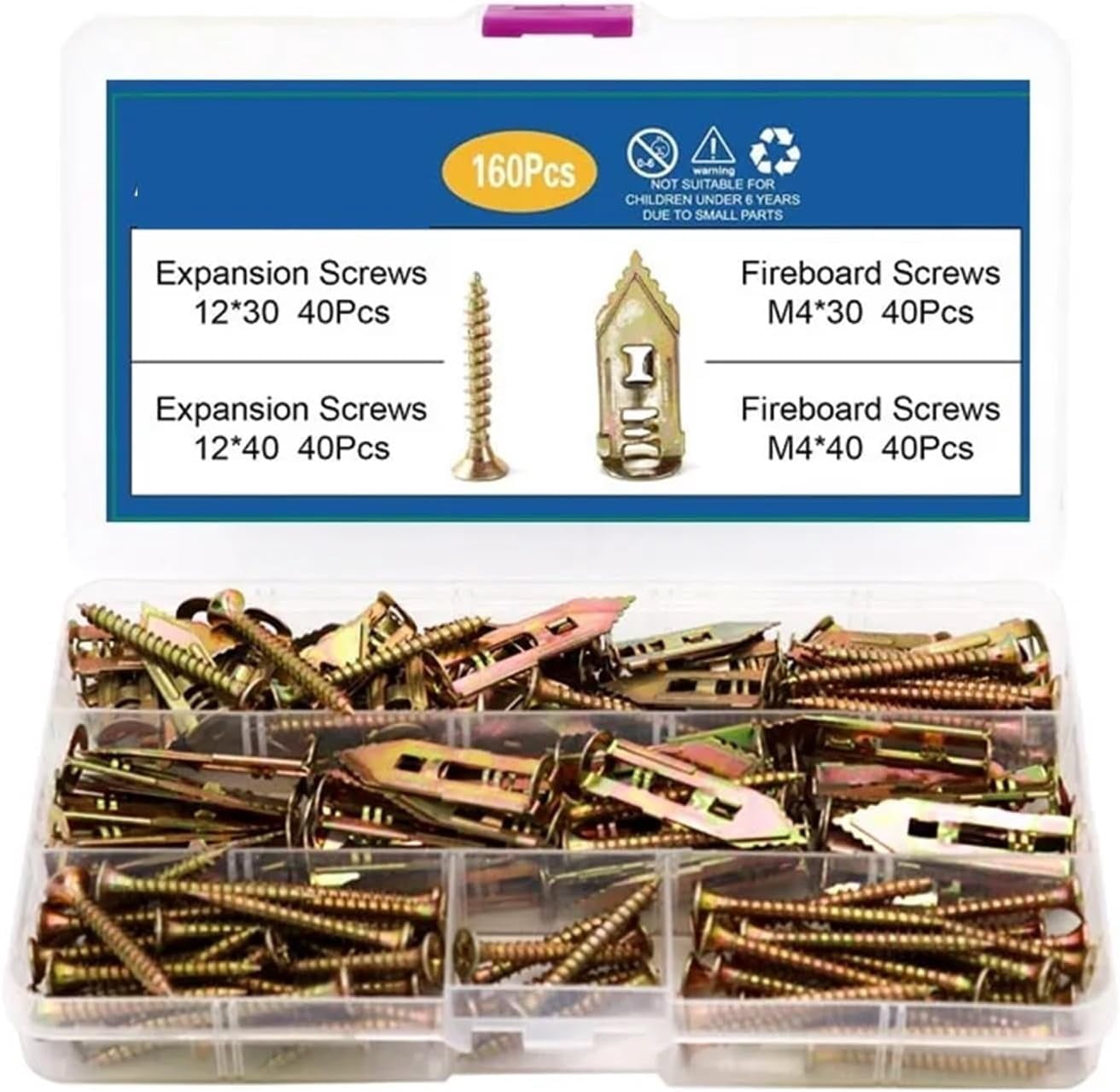 Self Drilling Anchor Screws Self-Drilling Gypsum Expansion Drywall Anchors Carbon Steel Zinc Plated with Self-Tapping Screw Dry Wall Kit