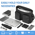 thumbnail image 4 of 15.6 Inch Water Resistant Laptop Bag for Men, Professional Messenger Briefcase with Adjustable Strap, Padded Computer Case for Travel Office School, Black, 4 of 7