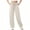 Beige, variant on ITSAME Cotton Linen Pants for Women, High Waist Loose Fit Drawstring Athletic Casual Tapered Pants Black Size L