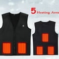 thumbnail image 1 of Chaleco negro con calefacción para hombre y mujer, chaqueta con calefacción por Usb, ropa térmica, chaleco de pesca, calentador corporal eléctrico de invierno, novedad de 2022, 1 of 4