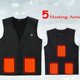 thumbnail image 1 of Chaleco negro con calefacción para hombre y mujer, chaqueta con calefacción por Usb, ropa térmica, chaleco de pesca, calentador corporal eléctrico de invierno, novedad de 2022, 1 of 4