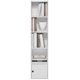 thumbnail image 5 of HOWEN Book Shelf, 5-Tier Modern Bookshelf, Bookcase with 1 Door Storage Cabinet, 9.3 x 12 x 52, for Living Room, Bedroom, Home Office, White, 5 of 5