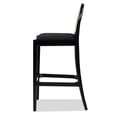 thumbnail image 3 of Set of 2 Ebony Black Bar Stools with Faux Sherpa / Natural Oak Frame, 3 of 4