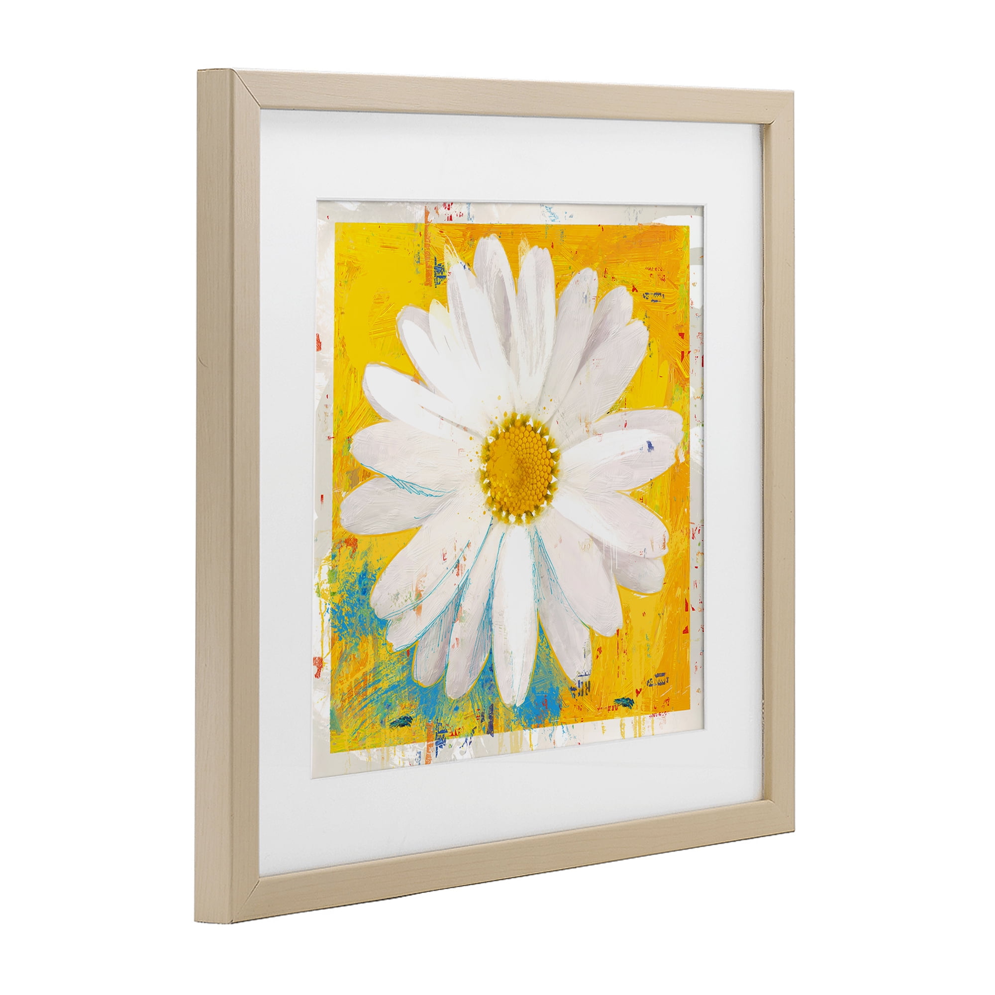 Stupell Industries Violet's Daisy on Yellow Birch Framed Print Under Glass, design by Porter Hastings
