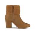 thumbnail image 3 of BLISSFUL STEP Women's Faux Fur Block Heel Round Toe Ankle Boots, 3 of 7