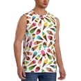 thumbnail image 2 of Uemuo Ice Cream Popsicles Pattern Men's Sleeveless T-Shirt,Muscle Athletic Tank Top, Moisture-wicking Quick-dry Breathable Classic Tee Top for Gym Run Outdoor Sports-XX-Large, 2 of 8