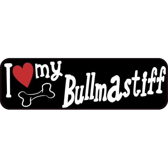 10in x 3in I Love My Bullmastiff Bumper Sticker Vinyl Truck Window Decal